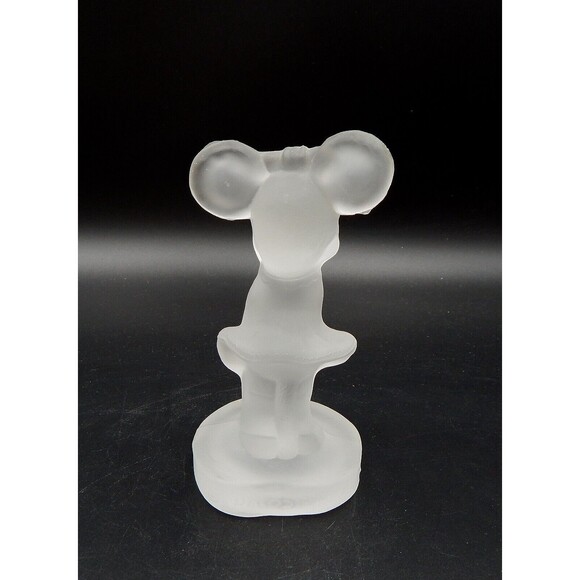 Walt Disney Productions Minnie Mouse Figurine Frosted Glass 5 Inch Italy - Picture 3 of 13